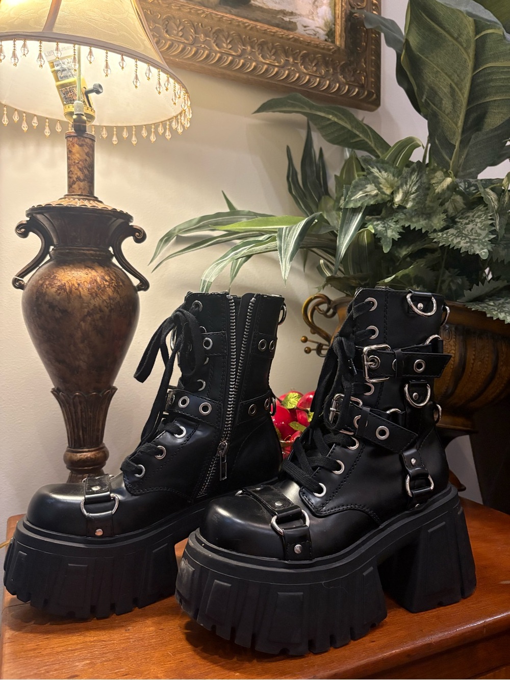 Dolls Kill Club Exx Utopia Bondage Combat Boots